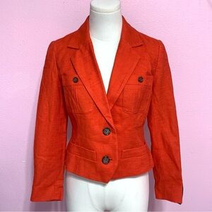 Banana Republic Red-Orange Linen Blend Blazer Jacket 2